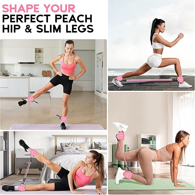 HPYGN Ankle Resistance Bands, Ankle Bands for Working Out with Cuffs, Resistance Bands for Leg Butt Training Workout Equipment for Kickbacks Hip Gluteus Training, Ankle Strap with Exercise Bands