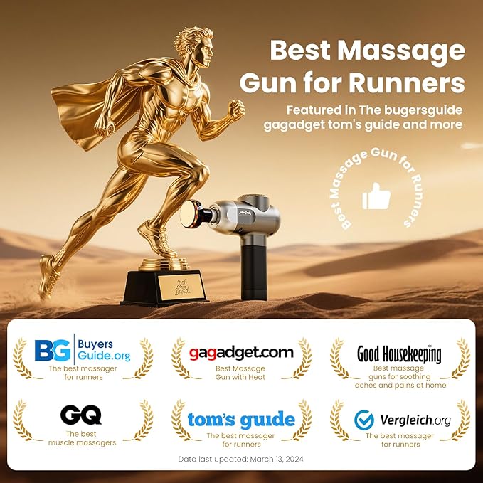 BOB AND BRAD C2 Plus Massage Gun with Heat, Deep Tissue Percussion Massager Gun, Muscle Massager, Electric Back Massagers for Professional Athletes Home Gym