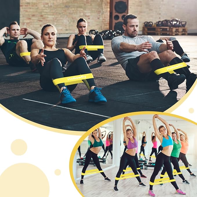 12 Pcs Latex Resistance Loop Exercise Bands for Booty Workout Stretch Exercise Bands Non Slip for Legs Squat Resistance Loop Women Men Starter Butt Hip Thigh Fitness