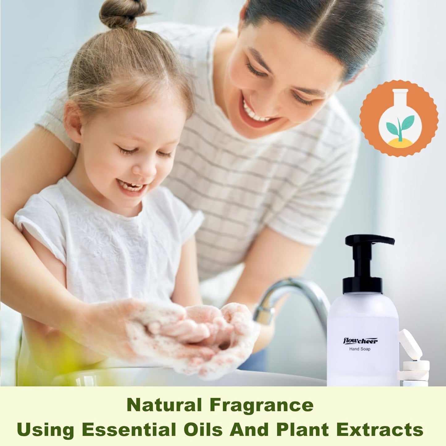 Foaming Hand Soap Refill Tablets -5 Sample Pack Hand Wash Tablets, Zero Waste Eco Friendly Cleaning Supplies-Fills 5 X 9 fl oz Refillable Foam Dispenser(45 Fl oz total)