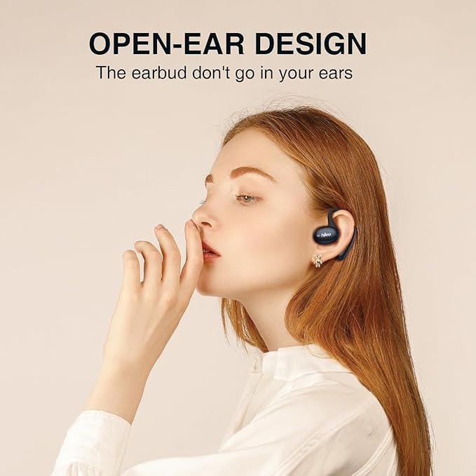 HILEO Open Ear Headphones, 2.4GHz ISM Wireless Earbuds, Long-Lasting Battery(90 Hrs), Bluetooth 5.2, Sport Over Earphones, High-Fidelity Sound, Compact Charging Case, Suitable for Running (Black)