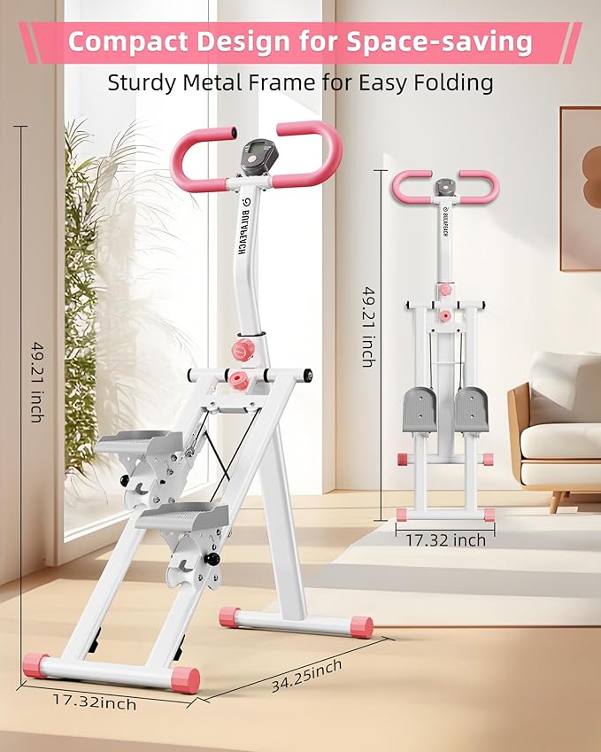 Stair Stepper for Home, Vertical Climber Workout Machine with Handlebar for Full Body Exercise Stair Climber Machine with Stable Frame & 3 Adjustable Height
