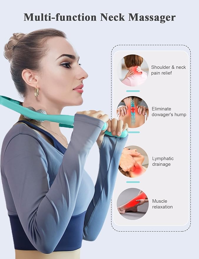 Upgrade Neck Massager, Neck Massager for Pain Relief deep Tissue, 6 Balls Massage Roller,Manual Neck Massager, Shoulder Massager, Handheld Neck and Back Massager Roller Legs Shoulder Relaxer