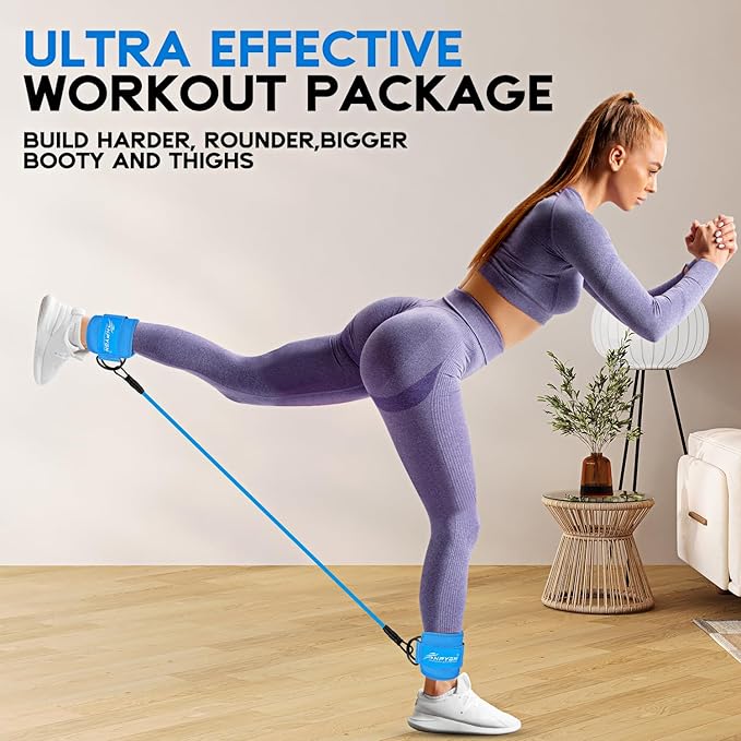 HPYGN Ankle Resistance Bands, Ankle Bands for Working Out with Cuffs, Resistance Bands for Leg Butt Training Workout Equipment for Kickbacks Hip Gluteus Training, Ankle Strap with Exercise Bands