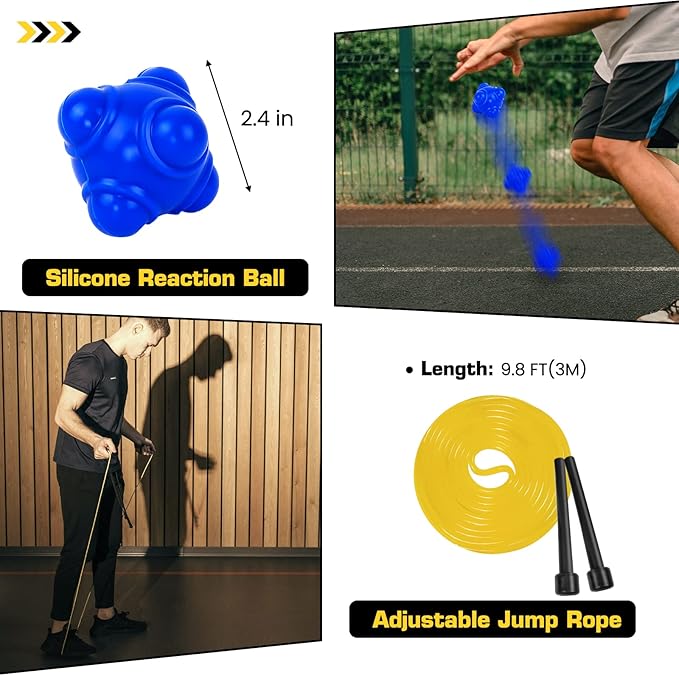ZNCMRR Agility Ladder Speed Training Equipment Set, 20Ft Adjustable 12 Rung Workout Ladder, Running Speed Parachute and 10 Disc Cones for Football, Basketball, Baseball and Footwork Skills Training