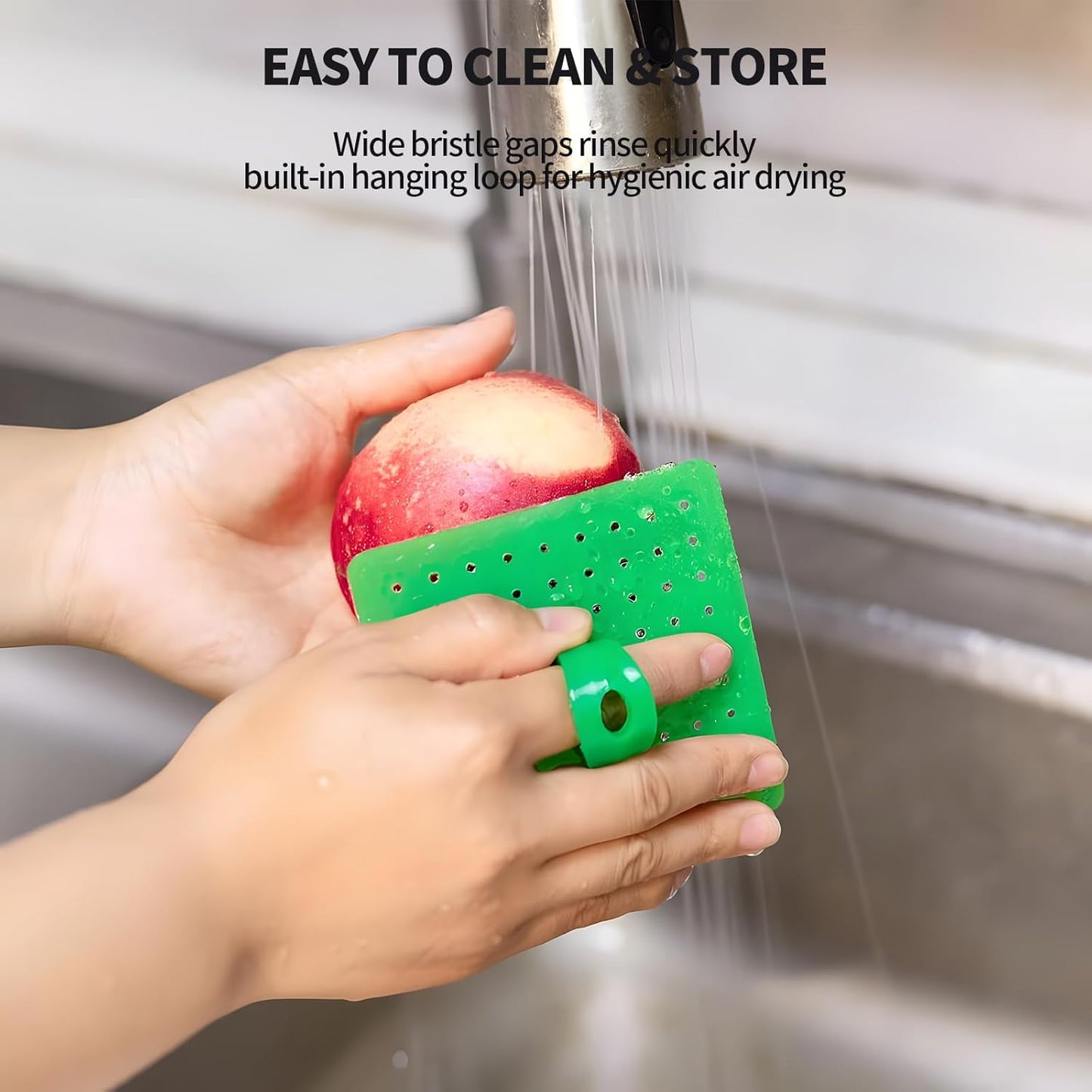 Vegetable Brush Scrubber for Food – 3-Pack Multi-Color Vegetable Brush with Soft & Hard Bristles, Silicone Handle Potato Scrubber, Ergonomic Cleaning Tools for Vegetables with Delicate or Tough Skin