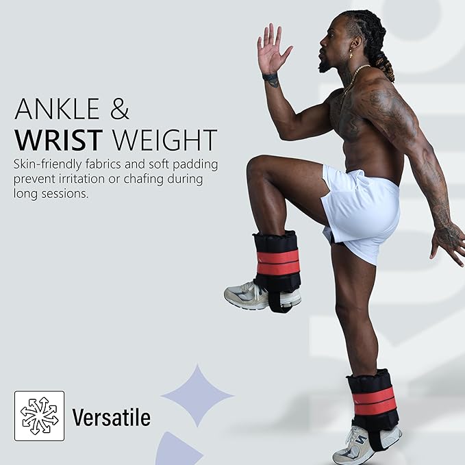 Ankle Weights 4β40 lbs with Dual Strap System (Heel & Wrap) β Single, Pair & Bundle Options with Resistance Bands & Handles β Strength Training, Pilates, Yoga, Glutes, Arms & Rehab