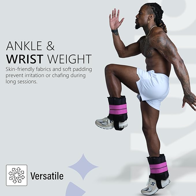 Ankle Weights 4β40 lbs with Dual Strap System (Heel & Wrap) β Single, Pair & Bundle Options with Resistance Bands & Handles β Strength Training, Pilates, Yoga, Glutes, Arms & Rehab