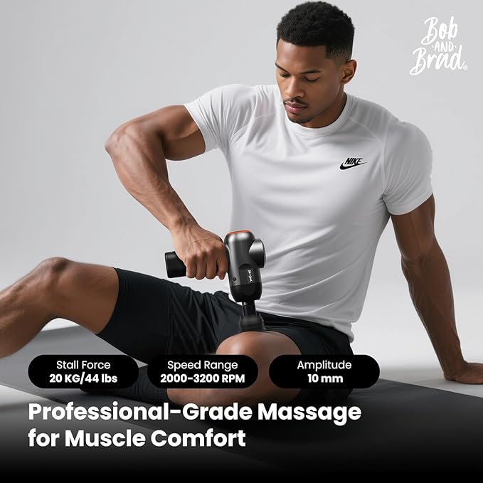 BOB AND BRAD C2 Massage Gun, Deep Tissue Percussion Massager Gun, Muscle Massager with 5 Speeds and 5 Heads, Electric Back Massagers for Professional Athletes Home Gym