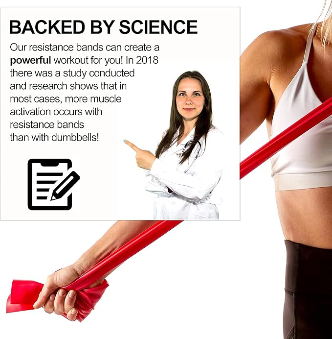 Resistance Band for Working Out - 8,16,24 Yard Resistance Bands Bulk Rolls - 10 Strengths in Light Medium and Heavy Exercise Bands - Latex Free Workout Bands Including iPhone App and e-Book