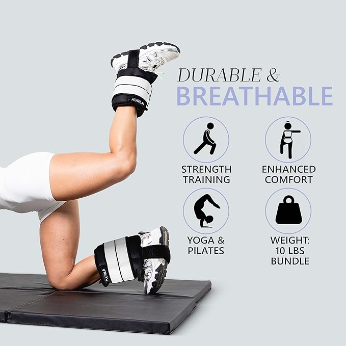 Ankle Weights 4β40 lbs with Dual Strap System (Heel & Wrap) β Single, Pair & Bundle Options with Resistance Bands & Handles β Strength Training, Pilates, Yoga, Glutes, Arms & Rehab