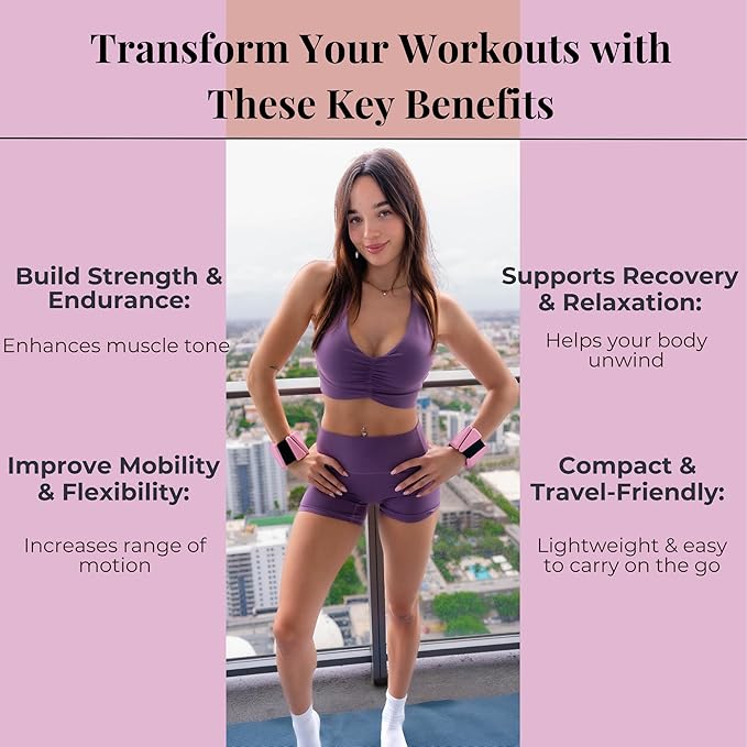 AMOYOU Wrist & Ankle Weights for Women – 2 lb Ankle Weights (Set of 2, 1 lb Each) | Arm Weights for Women | Leg Weights for Walking, Yoga, Cardio & Strength Training