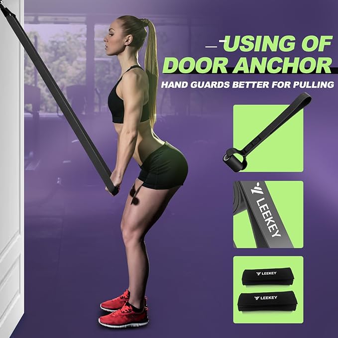 LEEKEY Resistance Bands Set for Pull-Up Assistance & Full-Body Training, Multi-Level Exercise Bands with Bag for Home Workouts, Physical Therapy, Strength Training (Men/Women)