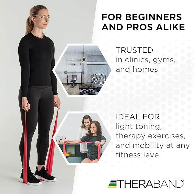 THERABAND Resistance Band, Black, Special Heavy, 50-Yard Roll, Latex Elastic Band for Exercise