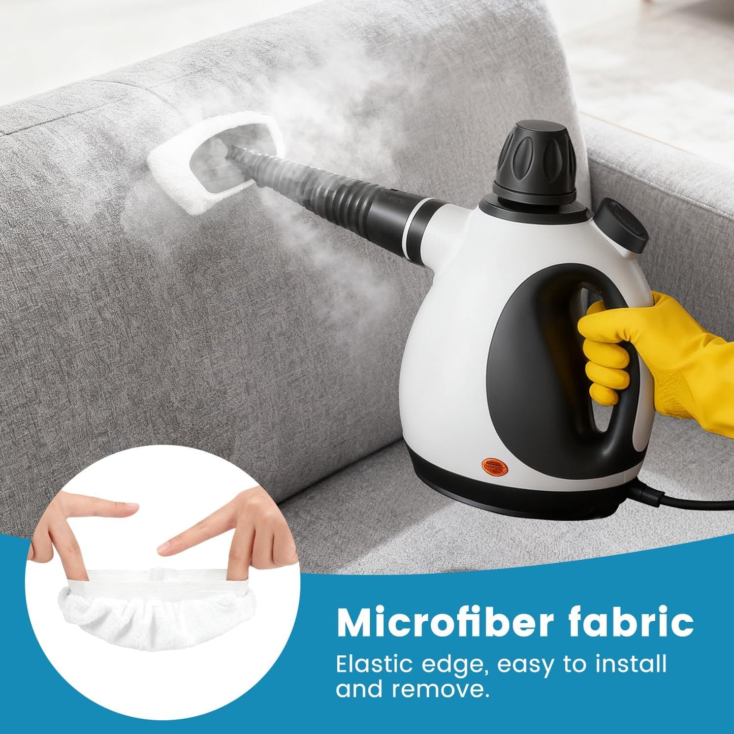 Universal Microfiber Cloths for Handheld Steam Cleaner Attachments,Steamer Accessories Washable Rags,10 Pack