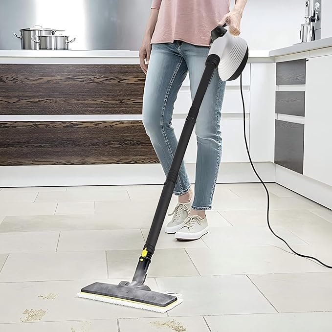 Steam Cleaner, Pressurized Handheld Mop Steam Cleaner for Home with 18 PCS Accessory & Safety Lock, Large Capacity Mop Steam for Cleaning, Car, Bathroom, Shower, Window, Grime, Grease - White