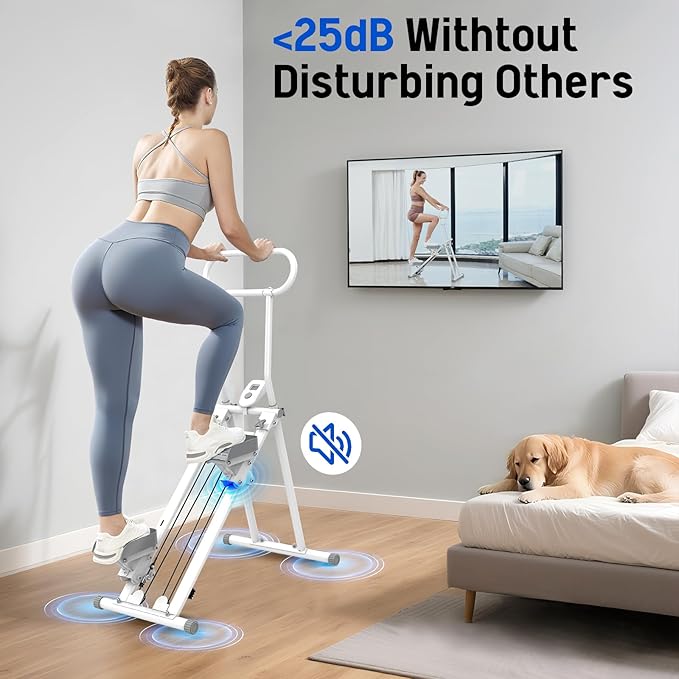 Stair Stepper for Exercise at Home, Folding Stairmaster Machine for Cardio Fitness, Vertical Stair Climber with Adjustable Handlebar, Portable Steppers with 310lbs Loading Capacity