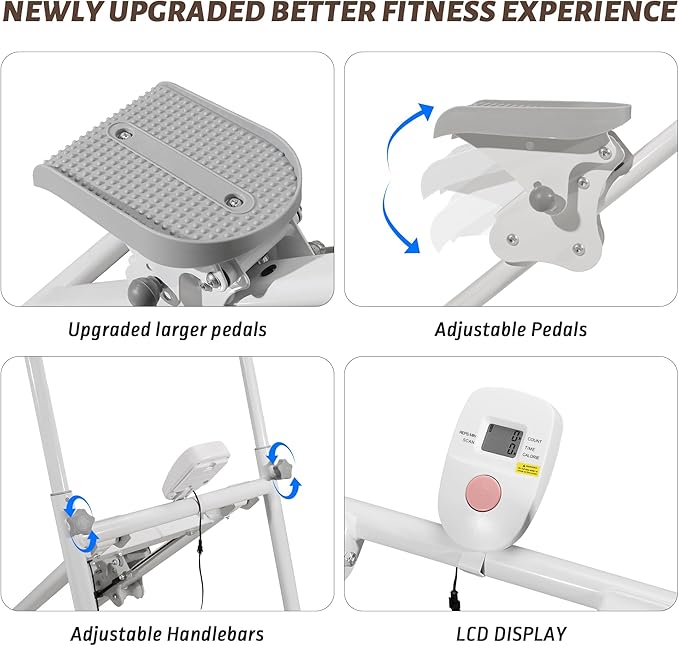 Stair Stepper Machine for Home,Steppers for Exercise at Home,Folding Stair Master with Adjustable Handlebar -90% Pre-Assembled Vertical Climber