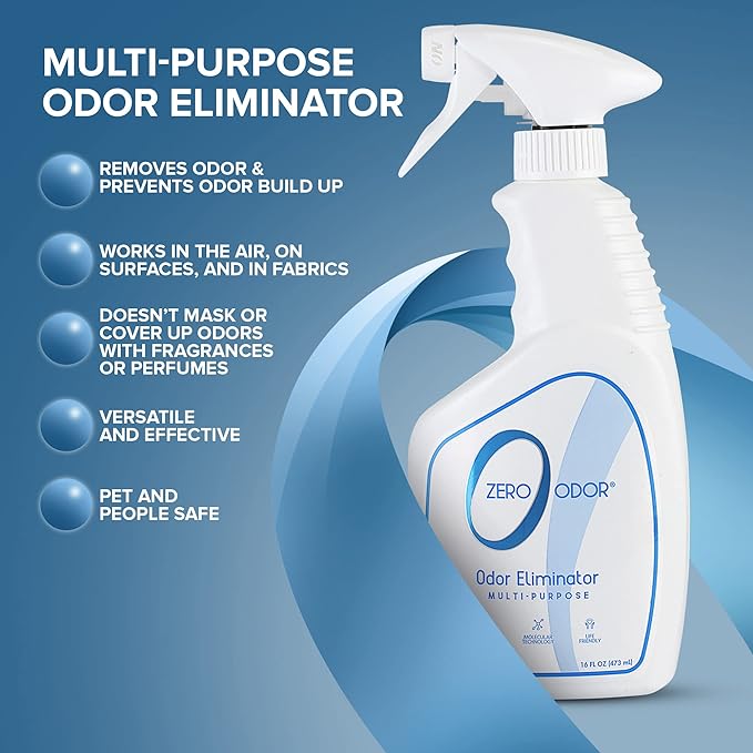 Zero Odor - Multi-Purpose Strong Odor Eliminator for Home, Office, Car, Bathroom, Hotel, Room Deodorizer, and Odor Neutralizer, 16oz