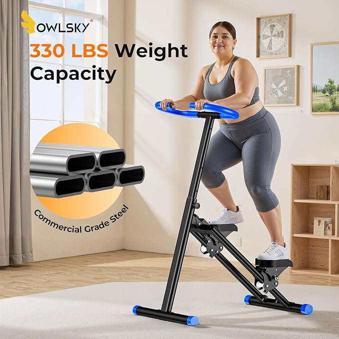 OWLSKY Stair Stepper for Home, Folding Vertical Climber Exercise Machine with Stable Triangular Frame, Smooth & Quiet Motion, Full Body Workout Equipment, Supports 330 LBS