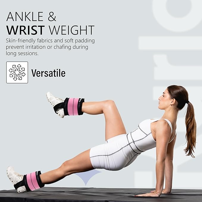 Ankle Weights 4β40 lbs with Dual Strap System (Heel & Wrap) β Single, Pair & Bundle Options with Resistance Bands & Handles β Strength Training, Pilates, Yoga, Glutes, Arms & Rehab