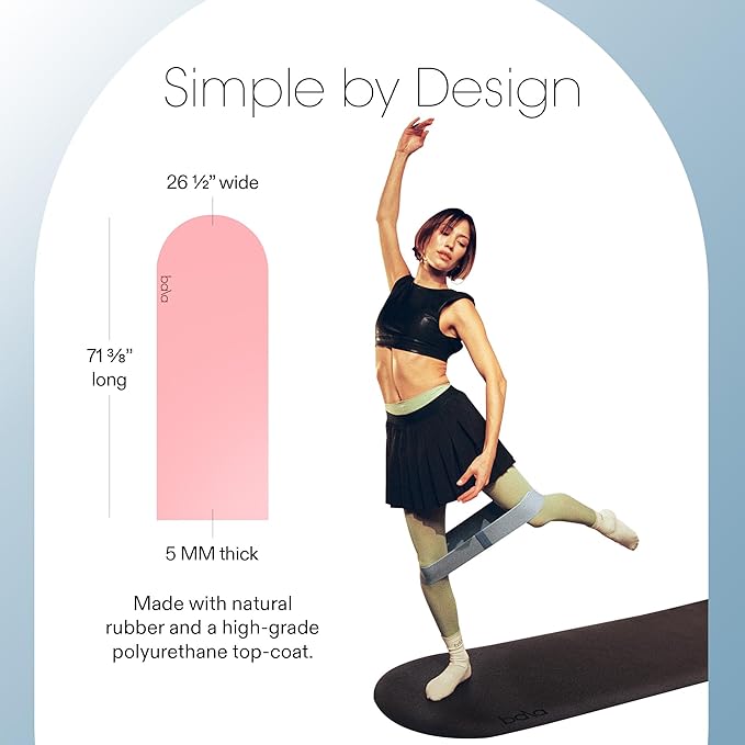 Bala Yoga Mat for Home Gym - Non Slip Exercise Mat for Home Workout, Stretching, Pilates, Aerobics & Floor & Fitness Work Out - Indoor Exercising Mat
