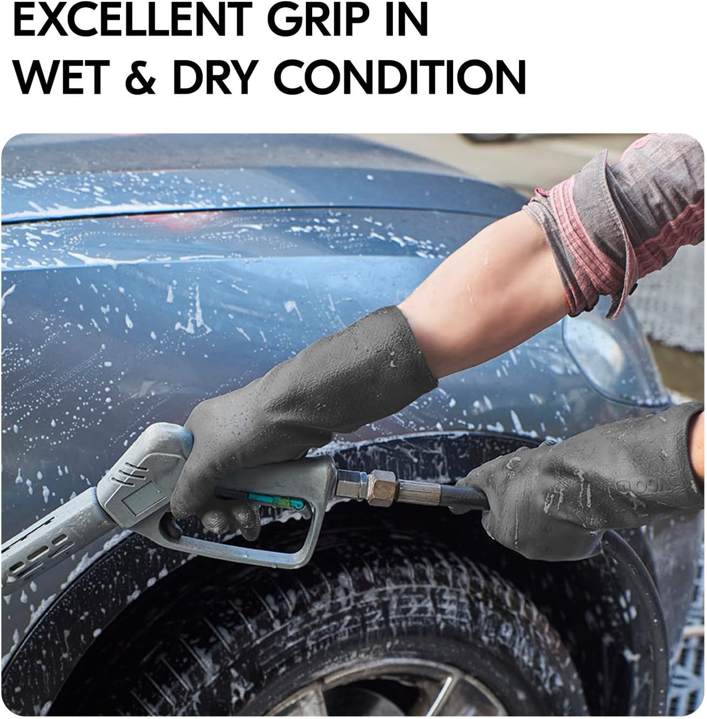 Vgo... Men's Work Gloves,Abrasion & Tear Resistant,for Construction, Cement, Sewage, Drain Cleaning & Rough Tasks(TP1117)