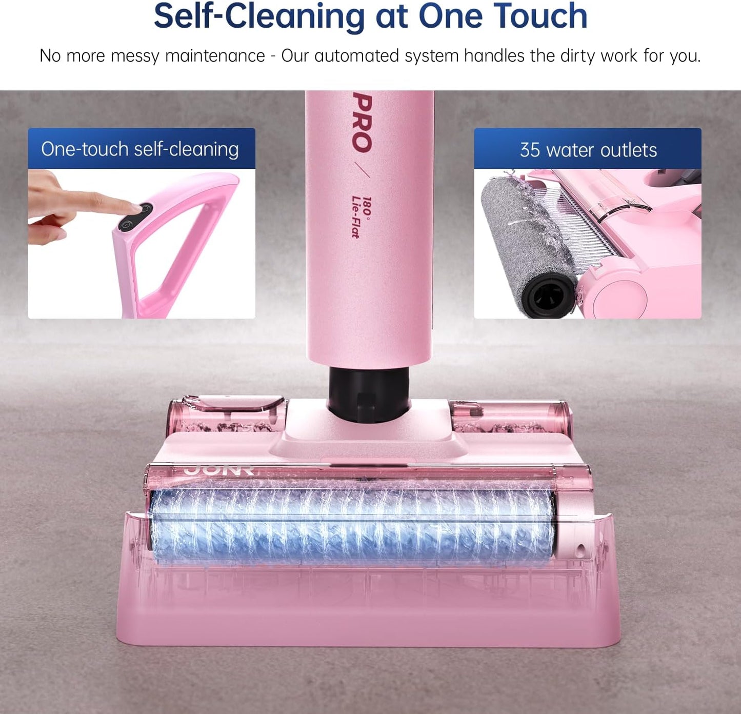 JONR S20 Pro 180° Lay Flat Wet Dry Vacuum Cleaner - Smart Adjusting Suction Cleans Under Low Furniture (3.5"), Self-Cleaning Brush, 2-in-1 Vacuum and Mop for Pet Hair, Kitchen Spills & All Floor Types