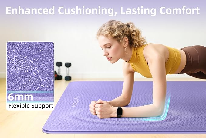 Extra Large Yoga Mat - 72"x35", 72"x48", 78"x57" - Wide TPE Exercise Mat for Home, Stretching, Couples & Family Workouts - 6-12mm Thick, Non-Slip & Waterproof - with Carry Bag and Straps
