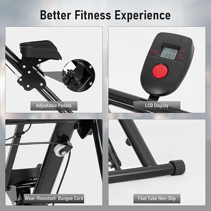 Stair Stepper for Home Gym, Stair Climber with Adjustable Handlebar & Dual Incline Pedals, Compact Folding Cardio Exercise Climber for Full-Body Workout