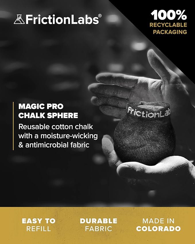 Friction Labs Gym Chalk – Magic Ball, PRO Ball (Chalk Bag Sock) or Discs | Non-Toxic Climbing Chalk for Bouldering, Gymnastics & More
