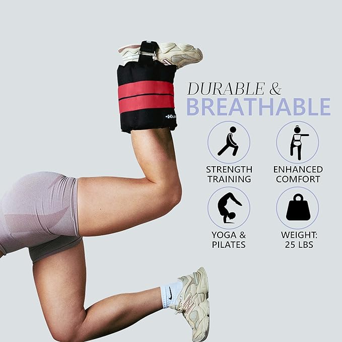 Ankle Weights 4β40 lbs with Dual Strap System (Heel & Wrap) β Single, Pair & Bundle Options with Resistance Bands & Handles β Strength Training, Pilates, Yoga, Glutes, Arms & Rehab