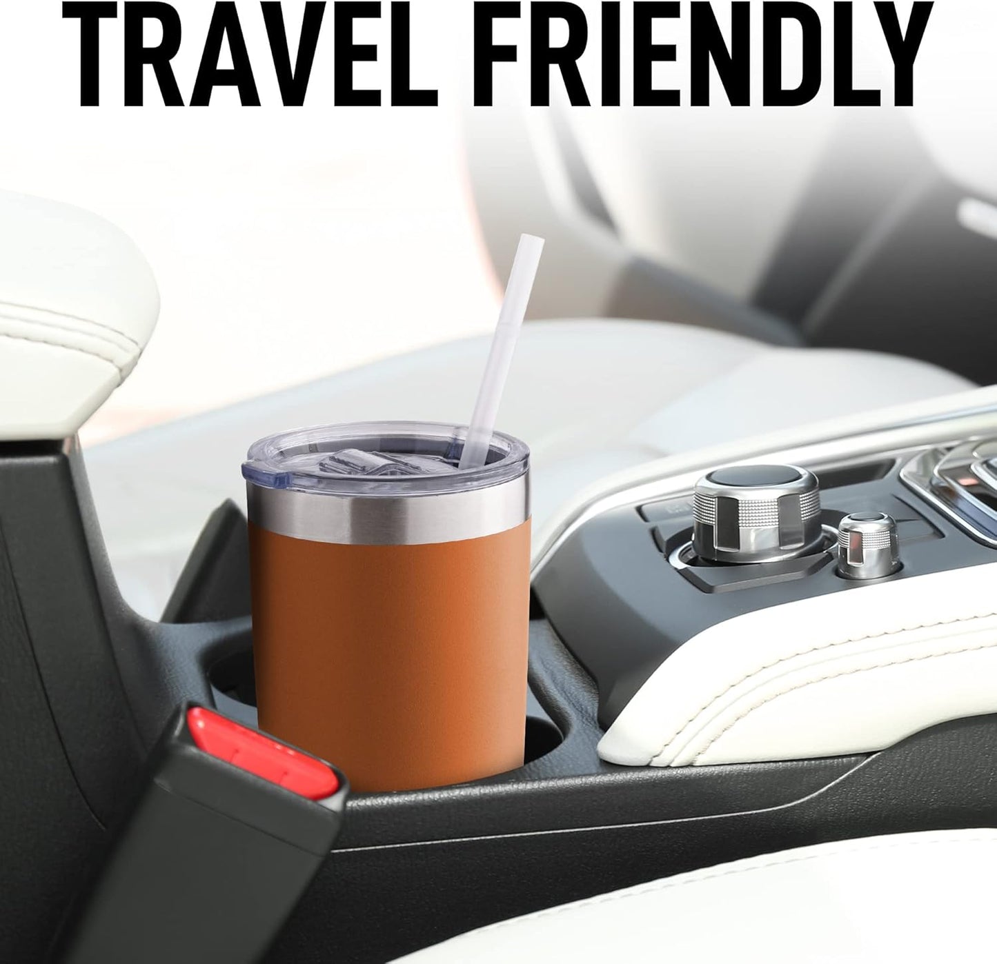 Zulay 20oz Stainless Steel Tumbler With Lid and Straw - Sweat-Free Travel Coffee Mug Tumbler Cups - Double Walled Insulated Travel Mug For Hot and Cold Drinks (Pumpkin)