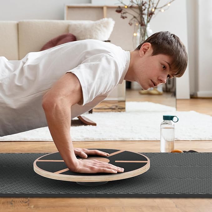 Wobble Aerobic Step Platform Balance Board with Non-skid Tpr Bump Surface, 360 Rotation for Stability Training, Versatile Home Gym Exercise Workout Step Aerobics Platform