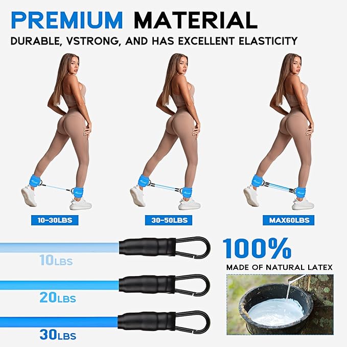 HPYGN Ankle Resistance Bands, Ankle Bands for Working Out with Cuffs, Resistance Bands for Leg Butt Training Workout Equipment for Kickbacks Hip Gluteus Training, Ankle Strap with Exercise Bands