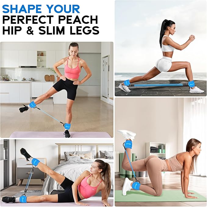 HPYGN Ankle Resistance Bands, Ankle Bands for Working Out with Cuffs, Resistance Bands for Leg Butt Training Workout Equipment for Kickbacks Hip Gluteus Training, Ankle Strap with Exercise Bands