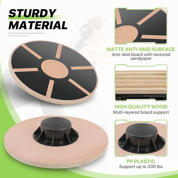 Wobble Aerobic Step Platform Balance Board with Non-skid Tpr Bump Surface, 360 Rotation for Stability Training, Versatile Home Gym Exercise Workout Step Aerobics Platform