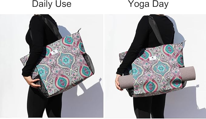 ESVAN Yoga Mat Bag Yoga Tote Carrier Shoulder Bag Carryall Tote for Office,Yoga,Pilates,Travel,Beach and Gym