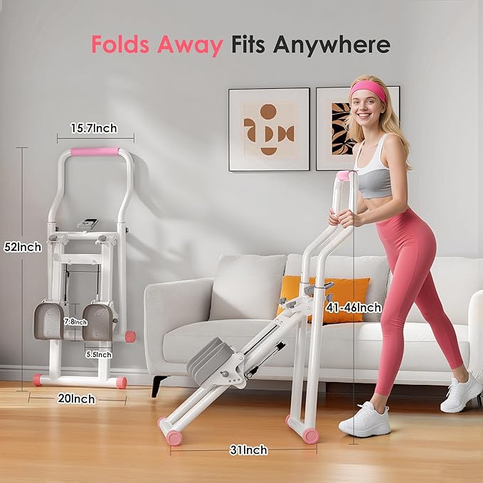 soges Folding Stair Stepper for Home, Vertical Cardio Climbing Exercise Machine for Full-Body Workout, Stair Climber, Stair Master, Stairmaster, Adjustable Handlebar & Pedals