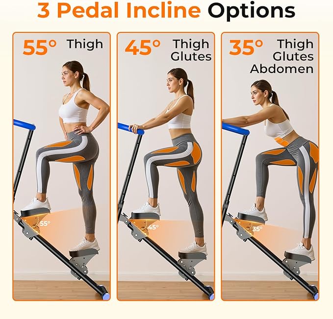 OWLSKY Stair Stepper for Home, Folding Vertical Climber Exercise Machine with Stable Triangular Frame, Smooth & Quiet Motion, Full Body Workout Equipment, Supports 330 LBS