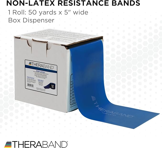 THERABAND Resistance Band, Black, Special Heavy, 50-Yard Roll, Latex Elastic Band for Exercise