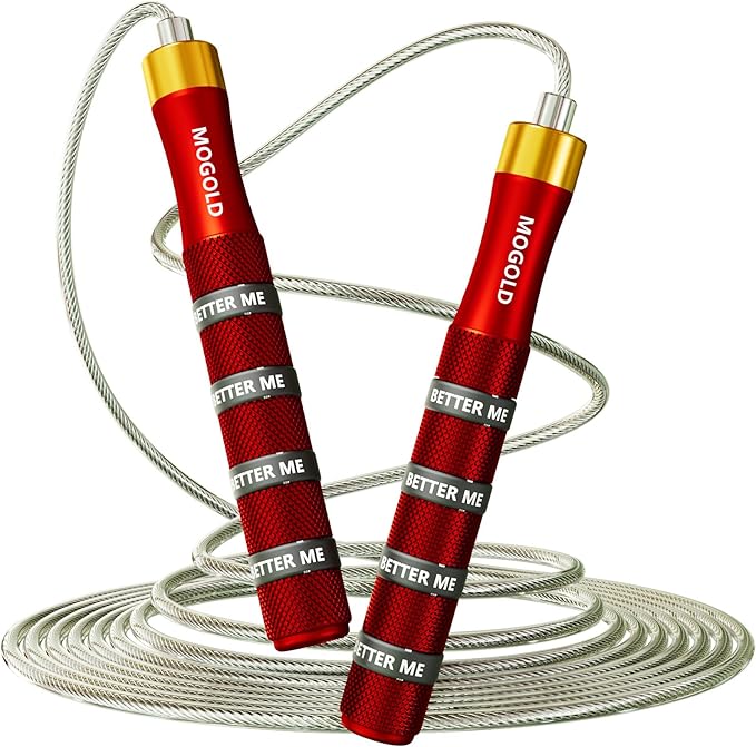 Pro Adjustable Speed Jump Rope - 10ft 4mm PVC Steel Wire with Dual Ball Bearings & 360° Spin - Metal/Rubber Ergonomic Grips for CrossFit, HIIT, Weight Loss, Home Gym Workouts for Men & Women