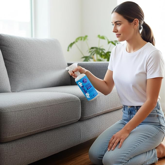 Odor Remover Spray, 16oz (2-Pack). 'Fresh Air' Essential Oil Odor Eliminator for Strong Odors on Fabric, Shoes, Activewear. 'ProvenSafe' Deodorizer for Pets, Kids & Sensitive Gear w/Ionic Silver