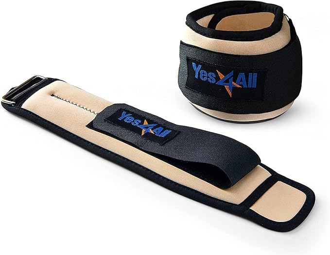 Yes4All Wrist & Ankle Weights Pair 1lb -10lbs, Adjustable Strap for Walking, Jogging, Pilates, Gym Fitness Workout for Women, Men