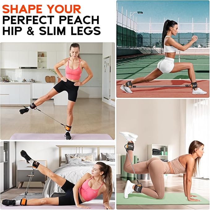HPYGN Ankle Resistance Bands, Ankle Bands for Working Out with Cuffs, Resistance Bands for Leg Butt Training Workout Equipment for Kickbacks Hip Gluteus Training, Ankle Strap with Exercise Bands