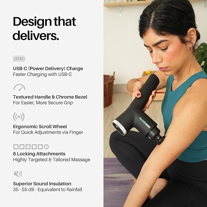 Ekrin Athletics Kestrel Massage Gun: Enhanced Precision & Comfort for Superior Muscle Recovery & Wellness | Relieve Sore Muscles and Stiffness