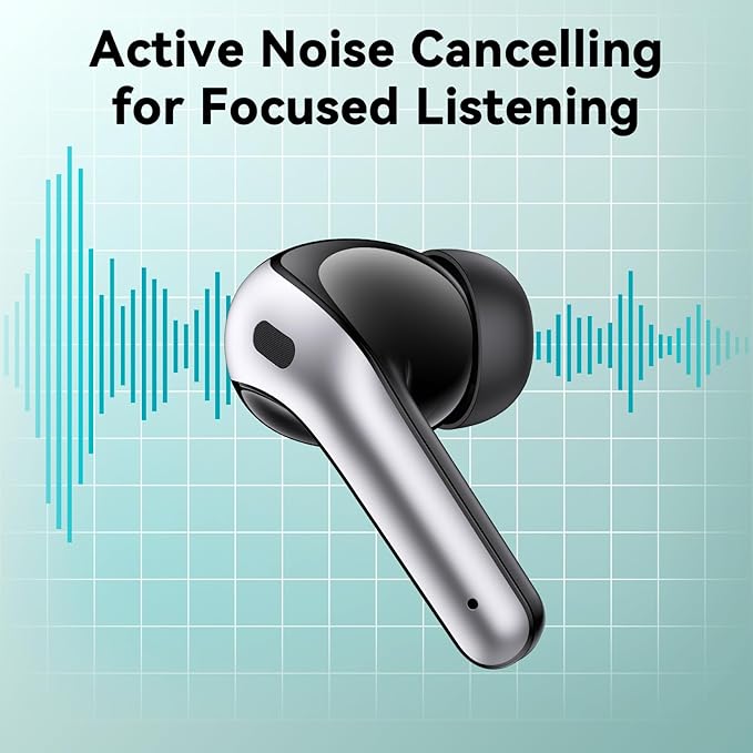 Wireless Earbuds, Bluetooth Ear Buds Headphones, 60H Long Playtime, Stereo Deep Bass, LED Power Display, IPX7 Sport Waterproof, Lightweight in-Ear Earphones with Mic for iPhone Android PC TV Computer