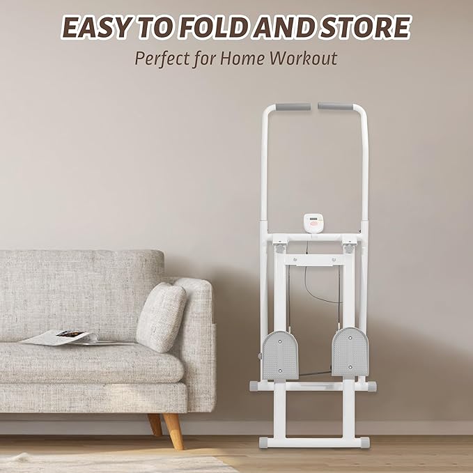 Stair Stepper Machine for Home,Steppers for Exercise at Home,Folding Stair Master with Adjustable Handlebar -90% Pre-Assembled Vertical Climber