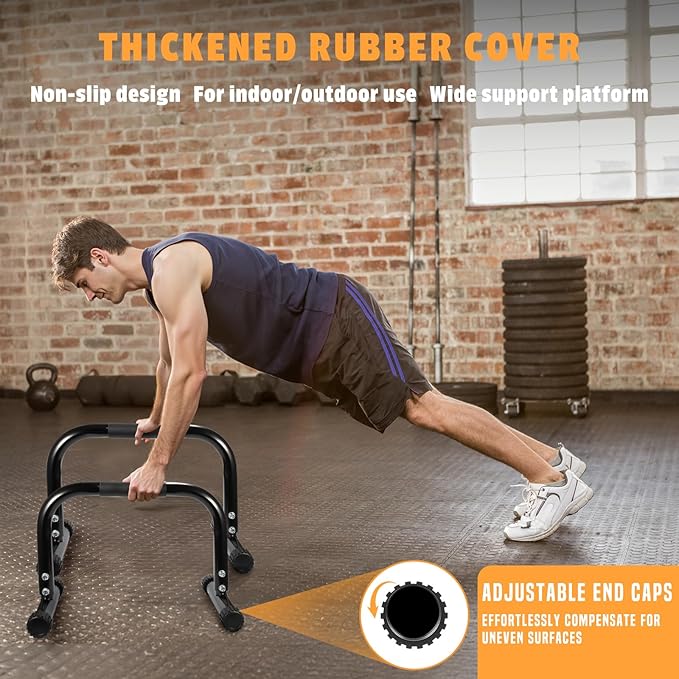 AmazeFan Parallettes Bars, High Steel Push Up Bar Strength Training For Handstands, Calisthenics Bars & Dip Bars, Calisthenic, Push Up Stands Handle for Floor Workouts Calisthenics Equipment 
