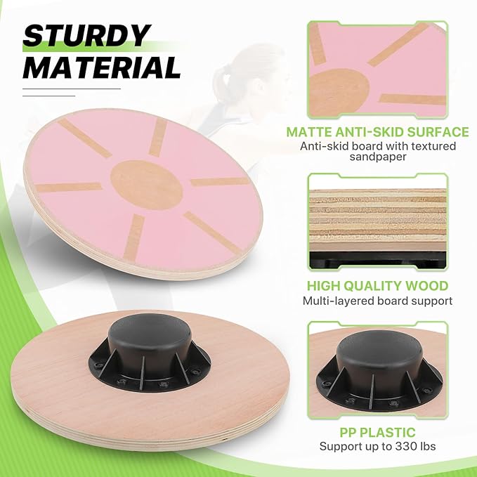 Wobble Aerobic Step Platform Balance Board with Non-skid Tpr Bump Surface, 360 Rotation for Stability Training, Versatile Home Gym Exercise Workout Step Aerobics Platform